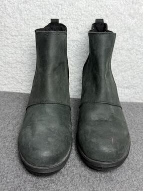 Sorel Joan of Arctic Boots Black Nubuck Chelsea Bootie Hidden Wedge - Women's 10